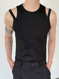 Ceekoo Mens Hollow Out Design Slim Fit Knit Tank