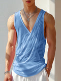 Ceekoo Mens Sexy Sheer Deconstructed V-Neck Tank