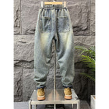 Ceekoo Vintage Washed Straight-leg Jeans