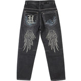 grunge dti Trendy Men's Hip Hop Jeans Hiphop Hip Hop Clothing Washed Loose Skateboard Pants plus Size