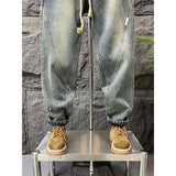 Ceekoo Vintage Washed Straight-leg Jeans