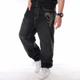 grunge dti Trendy Men's Hip Hop Jeans Hiphop Hip Hop Clothing Washed Loose Skateboard Pants plus Size