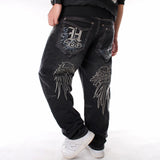 Ceekoo grunge dti Trendy Men's Hip Hop Jeans Hiphop Hip Hop Clothing Washed Loose Skateboard Pants plus Size