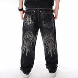 grunge dti Trendy Men's Hip Hop Jeans Hiphop Hip Hop Clothing Washed Loose Skateboard Pants plus Size