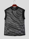 Ceekoo Mens Hollow Mesh Crew Neck Sleeveless Tank