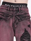 Ceekoo Purple Vintage Washed Jeans