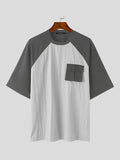 Ceekoo Mens Colorblock Crew Neck Short Sleeve T-Shirt