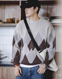 Ceekoo American Snow Mountain Velvet Contrast Color Men's Sweater