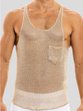 Ceekoo Mens Sleeveless See Through Mesh Vest