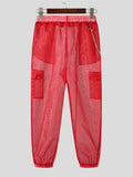 Ceekoo Mens Mesh See Through Chain Cargo Pants