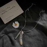 Ceekoo FEATHER PENDANT CHAIN NECKLACE