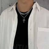 Ceekoo CROSS DOUBLE CHAIN NECKLACE