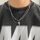 Ceekoo CROSS DOUBLE LAYER CHAIN NECKLACE