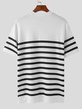 Ceekoo Mens Striped Crew Neck Short Sleeve T-Shirt