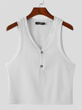 Ceekoo Mens Knitted Ribbed V-Neck Tank