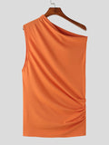 Ceekoo Mens Stylish Deconstructed Solid Color Sleeveless Tank