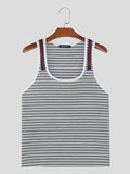 Ceekoo Mens Horizontally Ribbed Knit U-Neck Tank