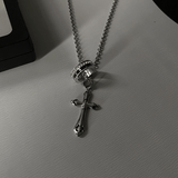 Ceekoo CROSS RING PENDANT NECKLACE