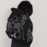 Ceekoo  -  Y2K Dark Men's and Women's Gothic Printed Zipper Hoodie New Autumn and Winter Warm 1017