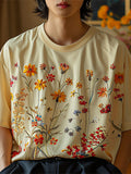 Ceekoo Mens Floral Print Crew Neck T-Shirt