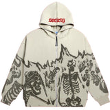 Ceekoo  -   Halloween Y2K Men Hoodies Fashion Star Print Zip Up Long Sleeve Oversized Hooded Sweatshirts Gothic Grunge Jacket Coat Harajuku Streetwear