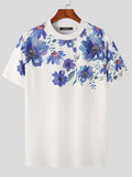 Ceekoo Mens Floral Print Crew Neck T-Shirt