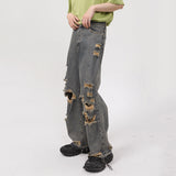 Ceekoo Straight Shredded Casual Jeans