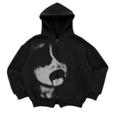 Ceekoo  -  Gothic Retro High Street Hoodies Y2k Zip Up Hoodie Men and Women Clothes Hip Hop Punk Loose Sweatshirt Zipper Pullover Cardigan