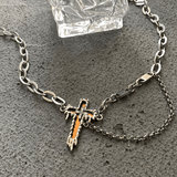 Ceekoo CROSS PENDANT DOUBLE LAYER NECKLACE