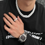 Ceekoo WHITE / BLACK CUBAN CHAIN NECKLACE