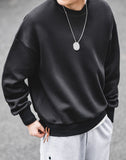 Ceekoo Cotton Tooling Retro Drop-Shoulder Round Neck Men's Sweater