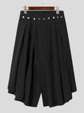 Ceekoo Mens Pleated Wrap Metal Buttons A-Line Skirt