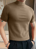 Ceekoo Solid Short Sleeve Half Collar T-shirt