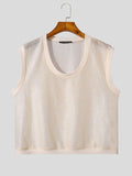 Ceekoo Mens Sheer Hollow Out U-Neck Tank