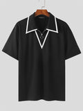 Ceekoo Mens Chanel-Style Spliced Collar Shirt