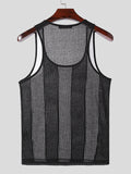 Ceekoo Mens Sexy Striped U-Neck Sleeveless Tank