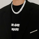 Ceekoo WHITE / BLACK CUBAN CHAIN NECKLACE