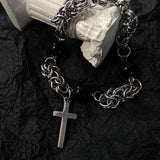 Ceekoo CROSS BLACK PEARL CHAIN BRACELET