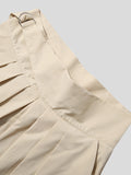 Ceekoo Mens Pleated Wide-leg Loose Skirt Pants