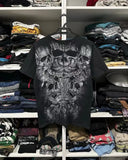 Ceekoo  -   Y2K Affliction T shirt Men Women Hip Hop skull Printed Round Neck Oversized T shirt Short Sleeved Goth Clothing Tops Streetwear