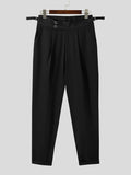 Ceekoo Mens High Waist Double Button Closure Pants