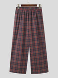 Ceekoo Mens Simple Solid Color Plaid Pant