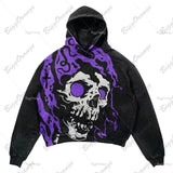 Ceekoo  -   E-Commerce Black High Street Gothic Matta Mummy Sweater Street Casual Y2k Hoodie