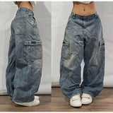 Ceekoo  -   90s Streetwear American New Printed Washed Baggy Jeans Men Y2K Street Fashion Vintage Harajuku Casual Gothic High Waist Wide Leg Pants Trousers