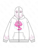 Ceekoo  -   y2k Woman hoodies halloween Pullover Sweatshirts Anime Full zip-up Streewear Oversized hoodie kpop goth long sleeves tops traf