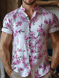 Ceekoo Mens Fashion Floral Print Short Sleeve Shirt