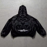 Ceekoo  -  Y2K Dark Men's and Women's Gothic Printed Zipper Hoodie New Autumn and Winter Warm 1017