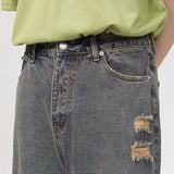 Ceekoo Straight Shredded Casual Jeans