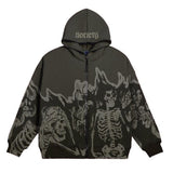 Ceekoo  -   Halloween Y2K Men Hoodies Fashion Star Print Zip Up Long Sleeve Oversized Hooded Sweatshirts Gothic Grunge Jacket Coat Harajuku Streetwear