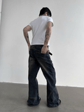 Ceekoo Micro Flare Mopping Jeans